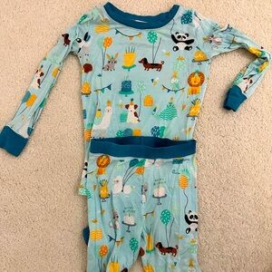 Little sleepies two piece pajamas size 2T Blue Party Animal